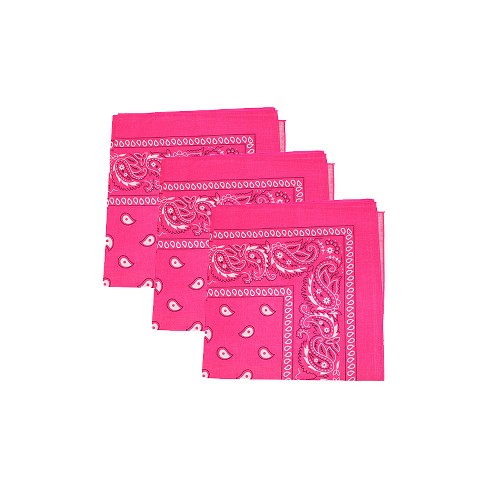 Mechaly Paisley 100% Cotton Bandanas - 3 Pack - Neon Pink - One Size ...