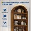 72" Arched Bookshelf with Storage Drawer, Modern 6-Tier Wood Display Cabinet with Open Shelves and Bottom Drawer, Curved Cabinet Door - 3 of 4