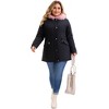 Agnes Orinda Women's Plus Size Waterproof Fur Hood Drawstring Waist Zipper Fleece Lined Winter Warm Parka Jacket with Pockets - 3 of 4