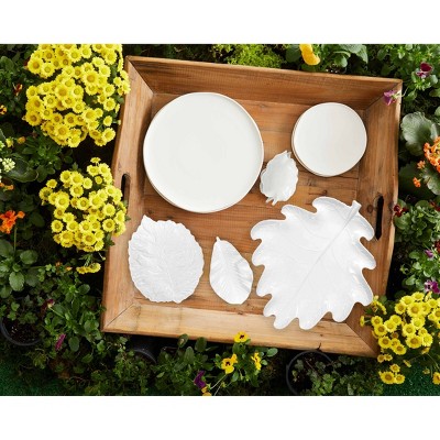 Set of 4 White Porcelain Appetizer Plates