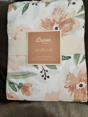 Crane Baby Cotton Sateen Fitted Crib Sheet - Ezra River Dash : Target