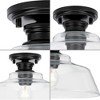Progress Lighting Singleton 1-Light Medium Semi-Flush Mount Ceiling Light in Matte Black with Clear Glass Shade - 2 of 3