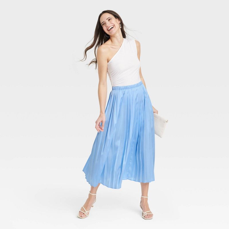 Women's Pleated A-Line Midi Skirt - A New Day™, 4 of 7