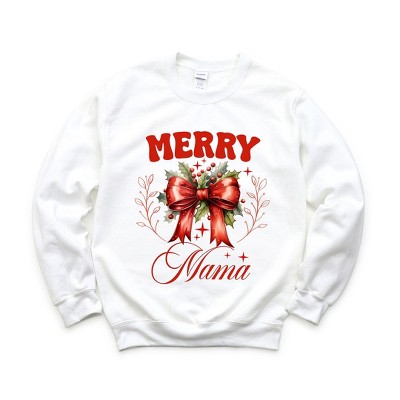 Simply Sage Market Women's Graphic Sweatshirt Coquette Merry Mama Bow