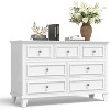7 Drawer Dresser for Bedroom, 47"W Wooden Chest of Drawers with Metal Handles, Large Dresser TV Stand, Clothes Storage Organizer for Bedroom - 2 of 4