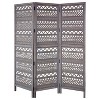 Royal Hampton 3 Panel Folding Mango Wood with Inticate Cut out Geometric Design Room Divider Screen - 2 of 4