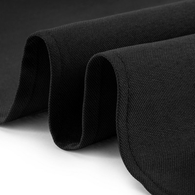 Black Polyester Fitted Rectangular Tablecloth for 48" x 30" Tables