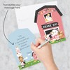 Big Dot of Happiness Girl Farm Animals - Shaped Thank You Cards Pink Barnyard Baby Shower or Birthday Party Thank You Note Cards with Envelopes 12 Ct - 2 of 4
