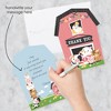 Big Dot of Happiness Girl Farm Animals - Shaped Thank You Cards Pink Barnyard Baby Shower or Birthday Party Thank You Note Cards with Envelopes 12 Ct - image 2 of 4