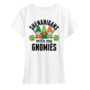Women's - Instant Message - Shenanigans With My Gnomies Short Sleeve Graphic T-Shirt - 1 of 4