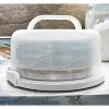Round Two Sided Cake Carrier Serves as Five Section Serving Tray, Fits 10 inch Cake White - 3 of 4