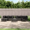 vidaXL Modern 8 Piece Patio Lounge Set with Comfortable Cushions, Modular Design, Durable Woven Fabric, Powder-Coated Steel Frame, Anthracite - 2 of 4