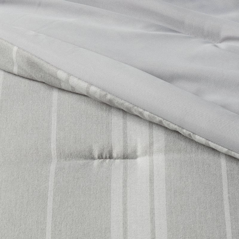 5pc Reversible Heathered Herringbone Stripe Comforter Set - Threshold™, 5 of 11