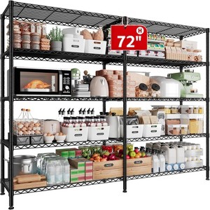 HOMDOX 5-Tier Heavy Duty Metal Storage Rack, 60"W x 14"D x 72"H Adjustable Wire Metal Shelves for Storage, 1500LBS Free Standing Storage Shelf Units - 1 of 4