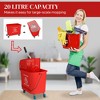 9.5 Gallon (38 Quart) Mop Bucket with Wringer Cleaning Cart, 4 Moving Wheels, 2 Separate Buckets, & Mop-Handle Holder - 4 of 4