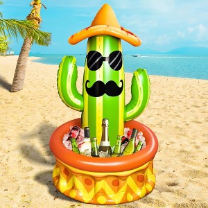 Fun Little Toys Inflatable Cactus Cooler - Portable & Durable - Green - For Outdoor Parties & Beach - Ages 3+ - 1 of 4