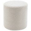 Kinwell 18" Pouf Ottoman White - 2 of 4