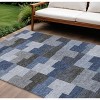 Navy Blue And Sky Blue Geometric Washable Indoor Outdoor Area Rug - 2 of 4