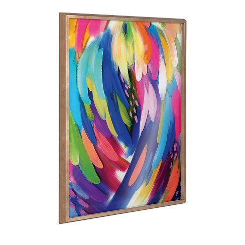 Kate and Laurel Blake Bright Brush Strokes Framed Printed Art by Jessi  Raulet of Ettavee, 24x32, Gold