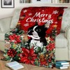Lomsoe Merry Christmas Dog Print Flannel Blanket - All Seasons Soft and Warm Throw Blanket for Bed, Napping, Camping, Travel, Office - 3 of 4