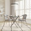 Emma & Oliver Massalia Set of Two Indoor/Outdoor Stacking Thonet Bistro Style Chairs with Arms, Textilene Seat and Bamboo Finished Metal Frame - 2 of 4