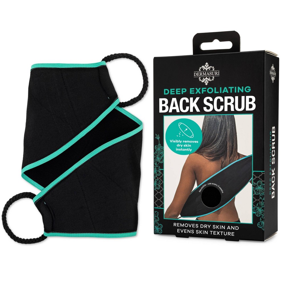 Photos - Bath Sponge Dermasuri Exfoliating Back Scrub Scrubber - 1ct: Viscose Material, Whole Body Application, Basic Cleansing