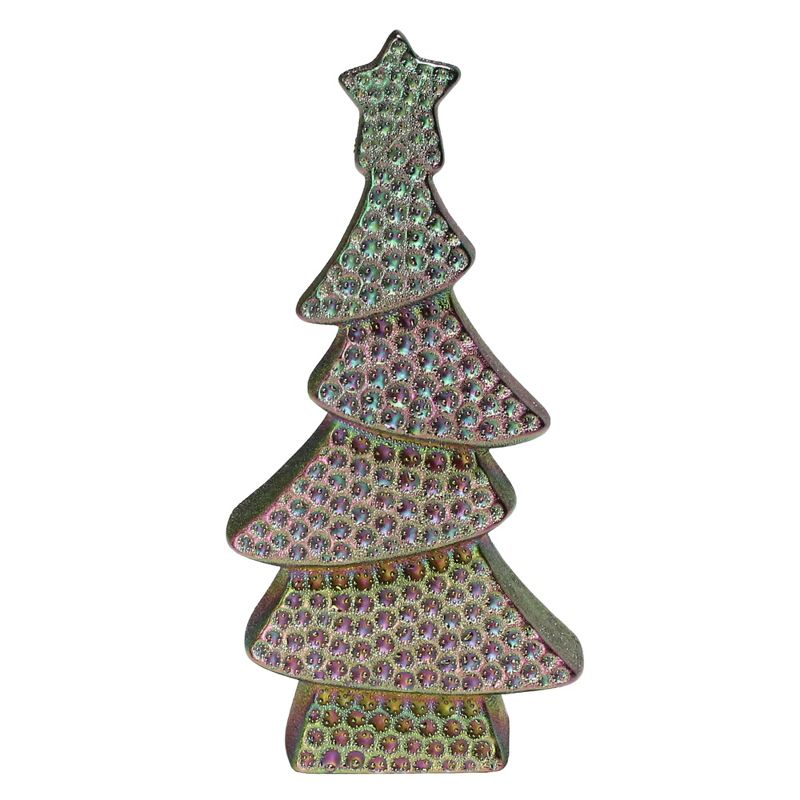 Northlight 7.25" Iridescent Rainbow Bohemian Christmas Tree Table Top Decoration, 1 of 4