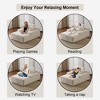 Oversized Chaise Lounge Sofa, Plush Corduroy Upholstered Sleeper Sofa Daybed with 3 Throw Pillows and Wide Armrest for Living Room - 4 of 4
