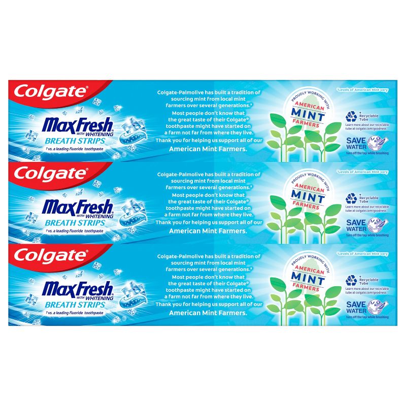 Colgate Max Fresh Toothpaste with Mini Breath Strips - Cool Mint - 6.3oz, 2 of 10