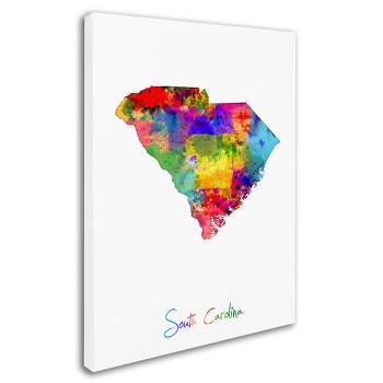 Trademark Fine Art -Michael Tompsett 'South Carolina Map' Canvas Art