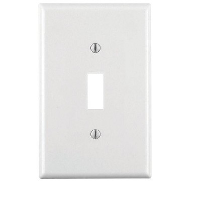 Leviton White 1 gang Thermoset Plastic Toggle Wall Plate (Model No. 021-80501-00W) (Pack of 20)