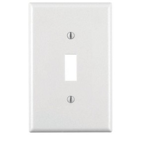 Leviton White 1 gang Thermoset Plastic Toggle Wall Plate (Model No. 021-80501-00W) (Pack of 20) - 1 of 1