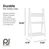 PJ Wood 3 Tier Foldable Bookshelf Wooden Storage Display Rack for Home Living Room, Office, or Small Spaces Organization, White - 3 of 4