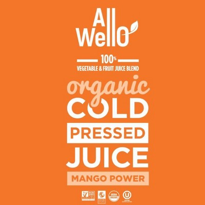 Allwello Organic Mango Power Cold-Pressed Juice - 11.1 fl oz
