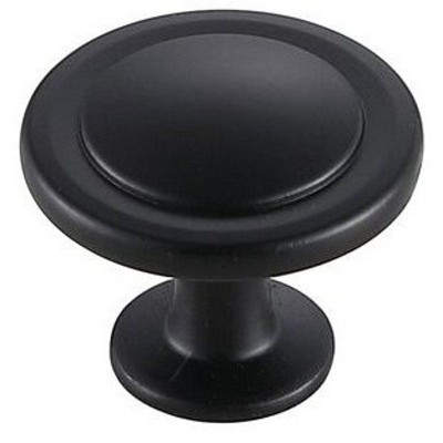 Matte Black Round Mushroom Knob Set with Mounting Hardware