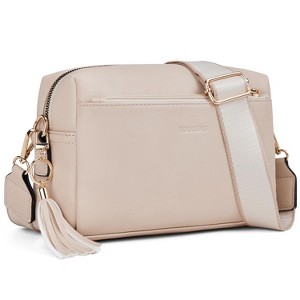 Narwey Triple Zip Small Crossbody Bag for women,Wide Strap Cell