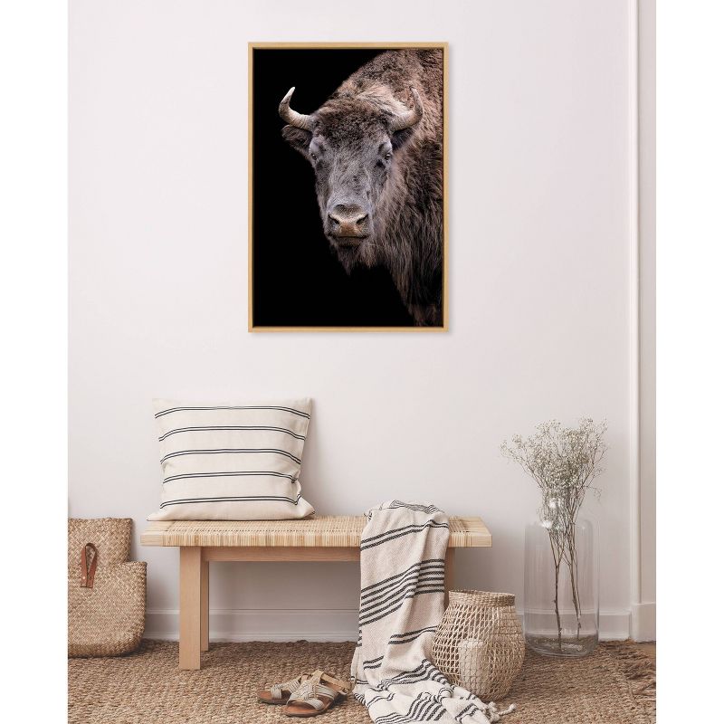 Kate &#38; Laurel All Things Decor 23&#34;x33&#34; Sylvie American Bison Buffalo Yellowstone Wildlife Animal Framed Canvas Wall Art, 5 of 6