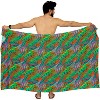 HAPPY BAY Men's Vacation Beachwear Lava Lava Sarongs Swimwear Cover Up Summer Long Holidays Wrap Vacation Pareo For Men One Size Multicolored, Leaf - 4 of 4