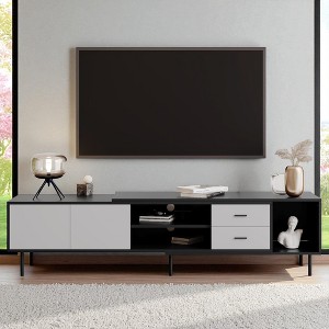 Modern TV Stand for 80'' TV with 2 Doors, Media Console Table, Entertainment Center with Large Storage Cabinet for Living Room, Bedroom - 1 of 4