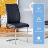 Syemin 4-Piece Armless Dining Chairs Set Upholstered Dining Chairs PU Material High Back Seats for Dining Room, Black, 15.7"*16"*37.4" - 2 of 4