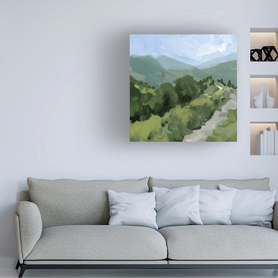 Victoria Barnes Green Valley Landscape Canvas Art with Wood Frame