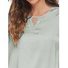 cheibear Womens Satin Sleepwear Lounge with Pants Nightwear 3/4 Sleeves Pajama Set - 4 of 4