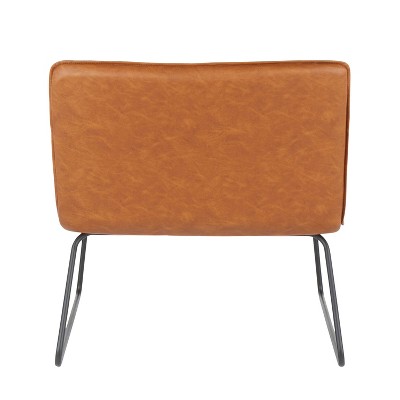 Sleek Industrial Leatherette Armless Accent Chair