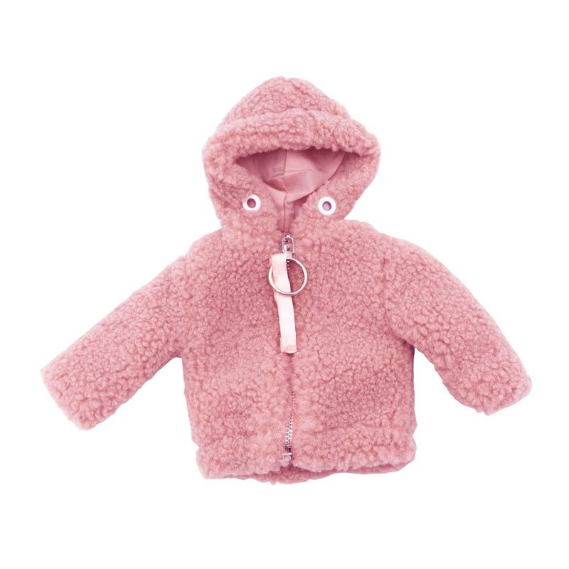 I&#39;M A GIRLY Pink Short Plush Jacket Outfit for 18&#34; Fashion Doll, 1 of 6
