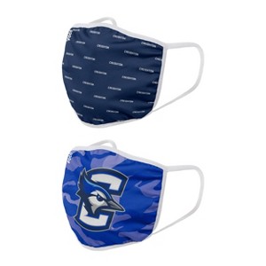 NCAA Creighton Bluejays Youth Clutch Printed Face Covering 2pk - 1 of 2