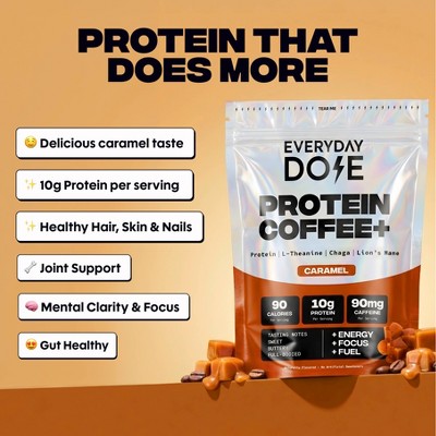 Everyday Dose Protein Coffee + Caramel Flavor Instant Coffee - 8.2oz