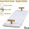 Marble Guest Towel Holder Tray, Bathroom Paper Napkin Dispenser for Hand Towels - 4 of 4