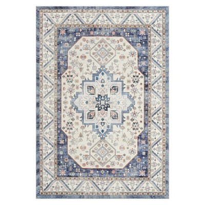 Short Pile Area Rugs for Living Room, Vintage Large Non-Slip Carpet, Short Pile Rugs for Bedroom, Dining Room & Kitchen, Durable Easy-Clean Floor Mat
