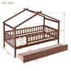 CAVINAS Twin Size Bed Frame, Wooden House Bed with 2 Drawers, House-Shaped Floor Bed for Kids, Teens, Girls, Boys, Floor Platform Bed - 2 of 4