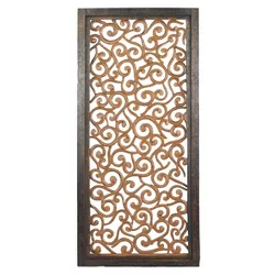 Wood Floral Handmade Intricately Carved Scroll Wall Decor Brown - Olivia & May